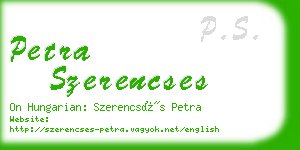 petra szerencses business card